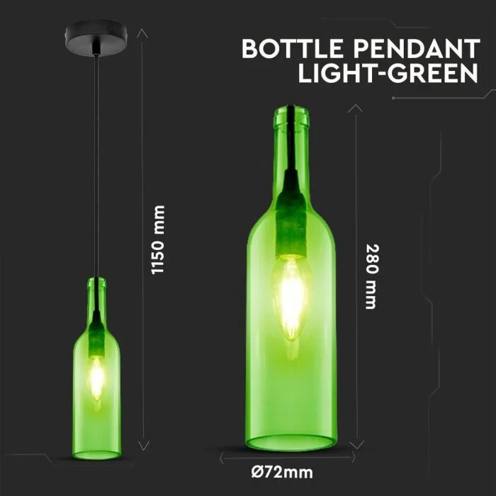 Fles Hanglamp, E14, Groen
