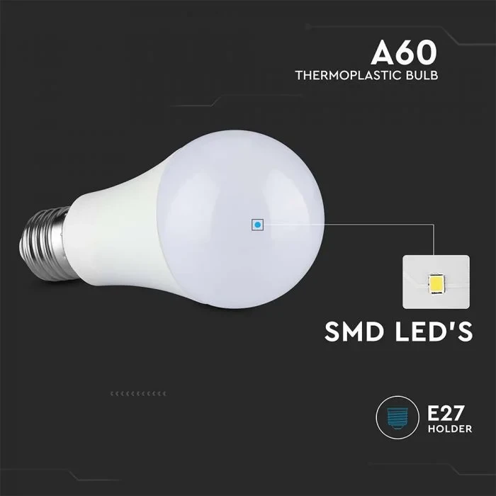 LED Lamp, Thermoplast, 8.5W, 6500K, E27