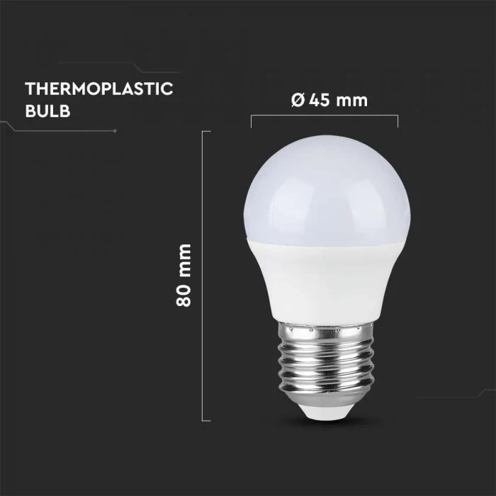 LED Lamp, Plastic, 3.7W, 3000K, E27