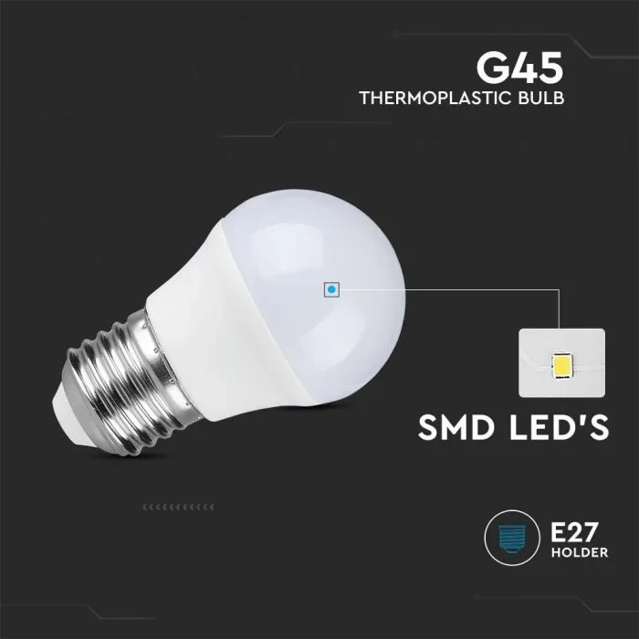 LED Lamp, Plastic, 3.7W, 3000K, E27