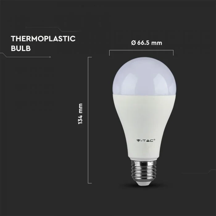 LED Lamp, Plastic, 15W, 4000K, E27