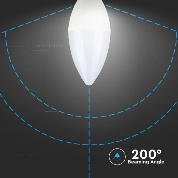 LED Kaarslamp, E14, 5.5W, 6400K Koud Wit, 470 lumen