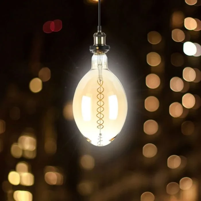 LED Filament Lamp BF180, 8W, 2000K Warm Amber, E27, Dimbaar, 500 lumen
