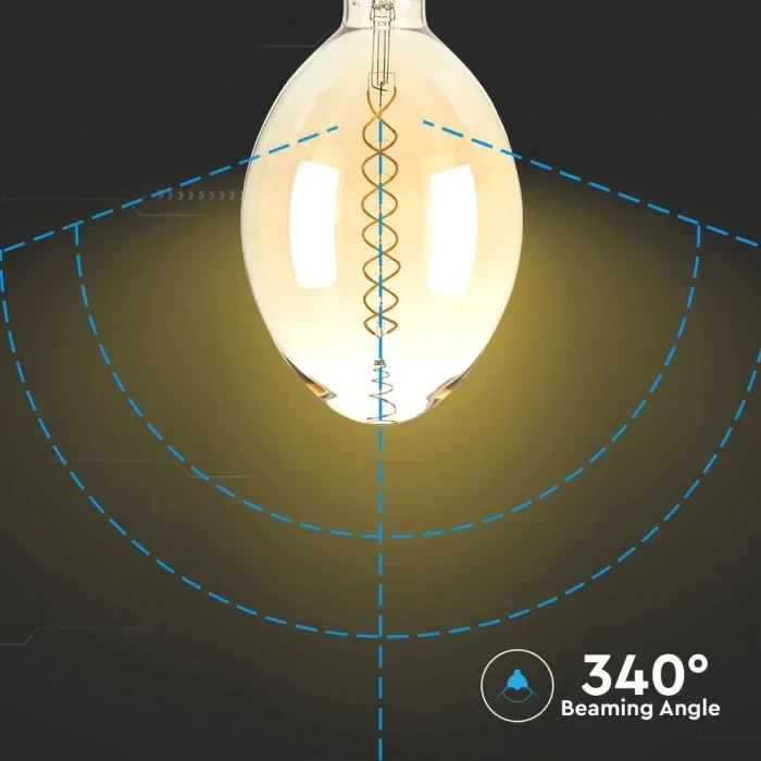 LED Filament Lamp BF180, 8W, 2000K Warm Amber, E27, Dimbaar, 500 lumen