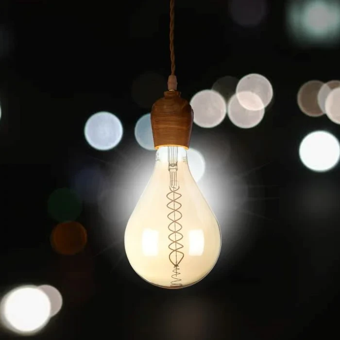 LED Filament Lamp A165, 8W, 2000K Warm Amber, E27, Dimbaar, 500 lumen