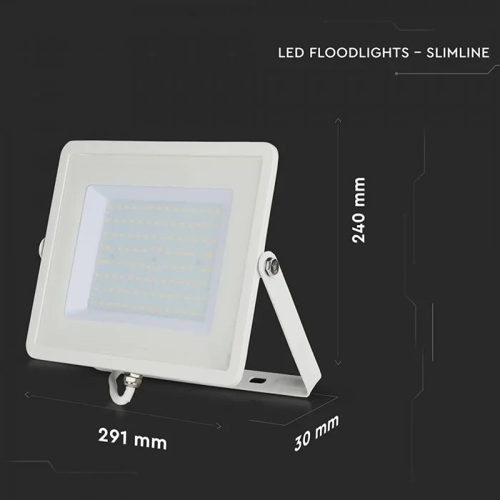 LED Breedstraler, 100W, 4000K Natuurlijk Wit, IP65, Wit