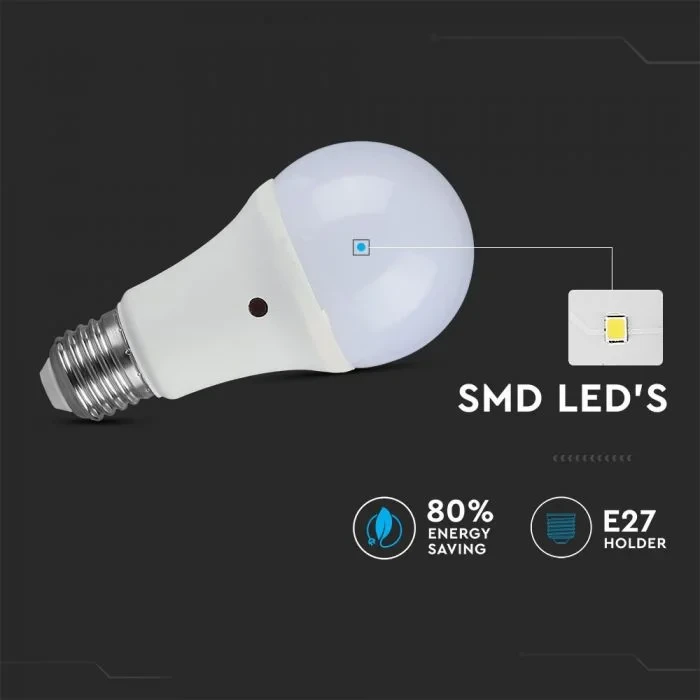 LED 3-Step Dimming Lamp A60, 9W, 2700K Warm Wit, E27, 2 stuks, 806 lumen