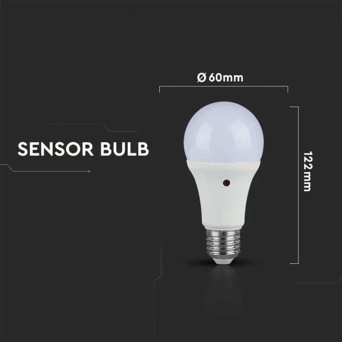 LED 3-Step Dimming Lamp A60, 9W, 6400K Koud Wit, E27, 2 stuks, 806 lumen