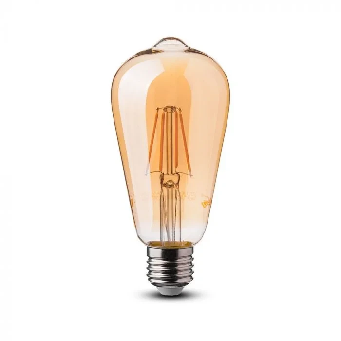 LED Filament Lamp ST64, 6W, 2200K Warm Amber, E27, 500 lumen