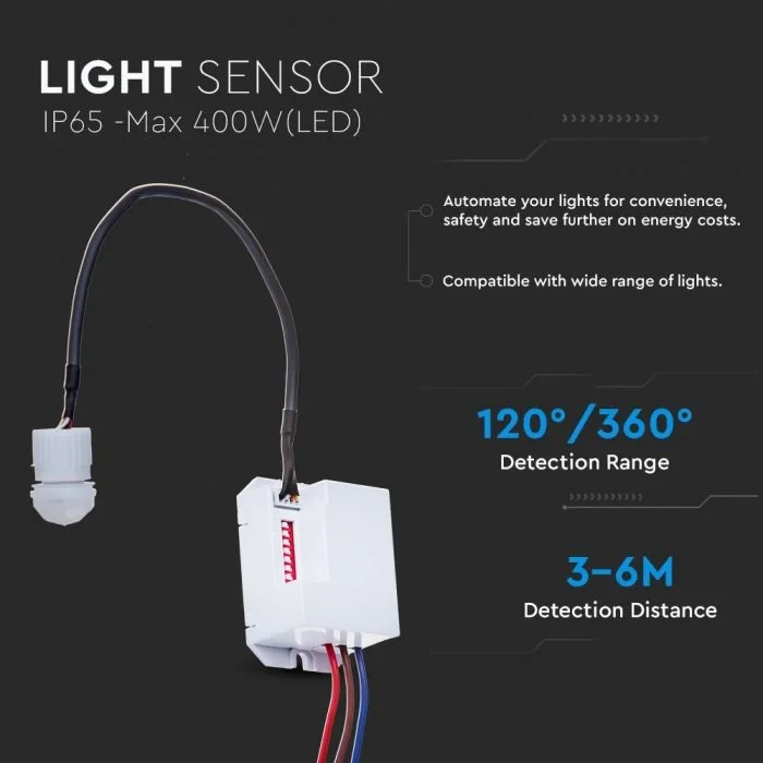 Infrarood Lichtsensor, IP65, Max. 400W LED