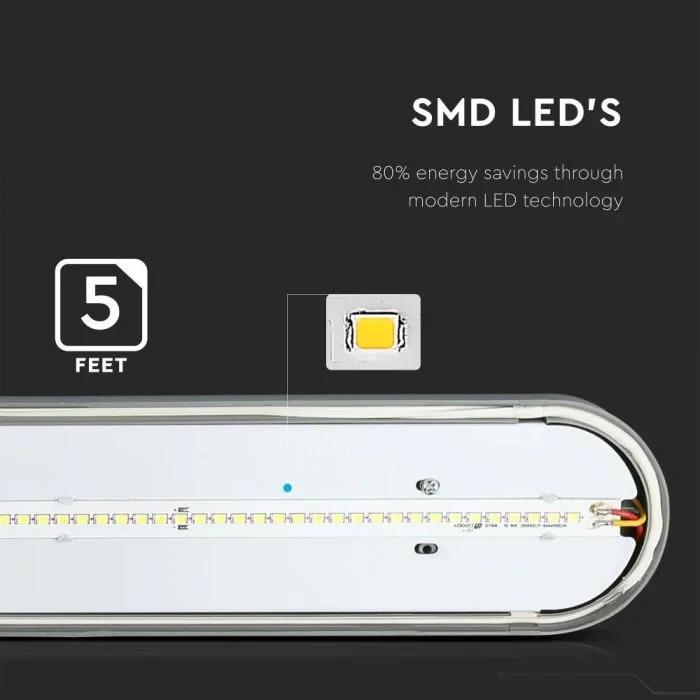 LED Waterdicht Armatuur, 48W, F-Series, 150cm, 6000K Koud Wit, IP65
