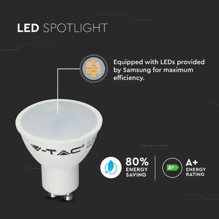 GU10 LED Spot Set, 6W, 3000K, IP20, 2 stuks