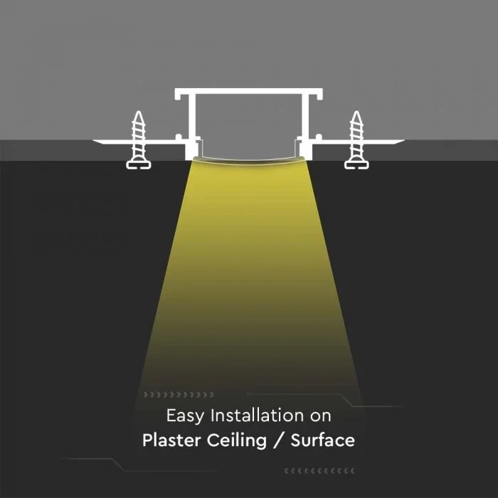 U Profiel Montagekit voor LED Strip, 2000x61.5x14 mm, Zilver