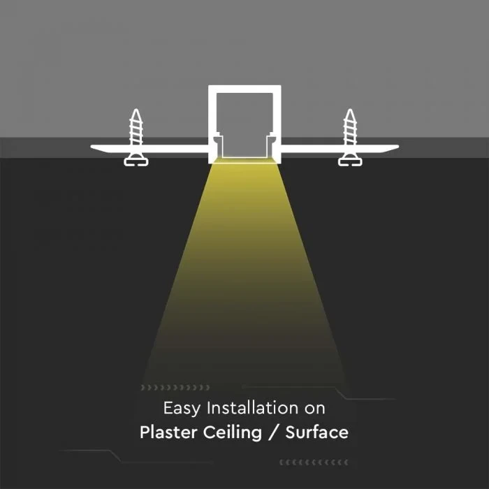 U Profiel Montagekit voor LED Strip, 2000x52.1x13.3 mm, Zilver