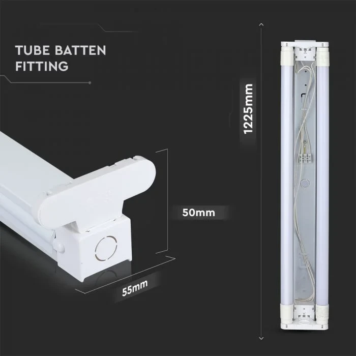 LED TL Armatuur, 120cm, Voor 2 LED Batten, IP20