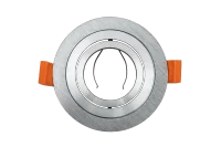 LED GU10 Inbouwspot Armatuur, Rond, Kantelbaar, IP20, Zilvergrijs RVS