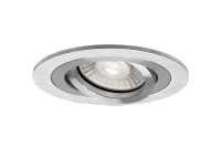 LED GU10 Inbouwspot Armatuur, Rond, Kantelbaar, IP20, Zilvergrijs RVS