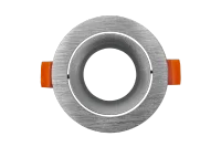 LED GU10 Inbouwspot Armatuur, Rond, Kantelbaar, IP20, Geborsteld Aluminium