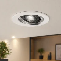LED GU10 Inbouwspot Armatuur, Rond, Kantelbaar, IP20, Wit + Zilver