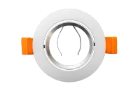 LED GU10 Inbouwspot Armatuur, Rond, Kantelbaar, IP20, Wit + Zilver