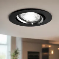 LED GU10 Inbouwspot Armatuur, Rond, Kantelbaar, IP20, Mat Zwart + Zilver