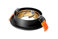 LED GU10 Inbouwspot Armatuur, Rond, Kantelbaar, IP20, Mat Zwart + Goud