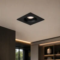 LED GU10 Inbouwspot Armatuur, Vierkant, Kantelbaar, IP20, Mat Zwart