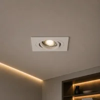 LED GU10 Inbouwspot Armatuur, Vierkant, Kantelbaar, IP20, Wit