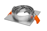 LED GU10 Inbouwspot Armatuur, Vierkant, Kantelbaar, IP20, Geborsteld Aluminium + Zilver