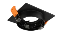 LED GU10 Inbouwspot Armatuur, Vierkant, Kantelbaar, IP20, Mat Zwart