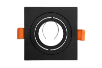 LED GU10 Inbouwspot Armatuur, Vierkant, Kantelbaar, IP20, Mat Zwart