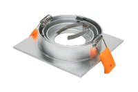 LED GU10 Inbouwspot Armatuur, Vierkant, Kantelbaar, IP20, Geborsteld Aluminium + Zilver