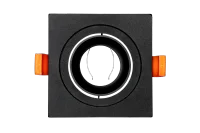 LED GU10 Inbouwspot Armatuur, Vierkant, Kantelbaar, Boorgat Ø80mm, IP20, Mat Zwart