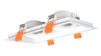 LED GU10 Inbouwspot Armatuur, Dubbel Vierkant, IP20, Mat Wit
