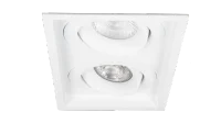 LED GU10 Inbouwspot Armatuur, Dubbel Vierkant, IP20, Mat Wit
