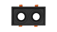 LED GU10 Inbouwspot Armatuur, Dubbel Vierkant, Mat Zwart
