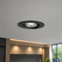 LED Inbouwspot, Rond, 5W/8W, 4CCT, 2700K/3000K/4000K/6500K, IP54 front, Dimbaar, Zwart
