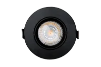 LED Inbouwspot, Rond, 5W/8W, 4CCT, 2700K/3000K/4000K/6500K, IP54 front, Dimbaar, Zwart