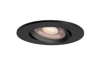 LED Inbouwspot, Rond, 6W, Dim to Warm, 1800K-3000K, IP54 front, Dimbaar, Zwart