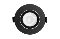 LED Inbouwspot, Rond, 6W, Dim to Warm, 1800K-3000K, IP54 front, Dimbaar, Zwart