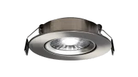 LED Inbouwspot, Rond, 6W, Dim to Warm, 1800K-3000K, IP54 front, Dimbaar, Satijn nikkel