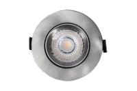 LED Inbouwspot, Rond, 6W, Dim to Warm, 1800K-3000K, IP54 front, Dimbaar, Satijn nikkel
