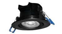 LED Inbouwspot, 2700K Warm Wit, Rond, Zwart, Dimbaar, IP44