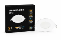 LED Slim Paneel, 6W, 3CCT, Rond, IP20, Wit