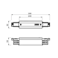 3-Fase Rails Middenvoeding, Zwart
