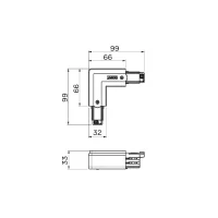 3-Fase Rails Binnenhoek, Wit