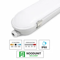 LED Waterdicht Armatuur Pro+, 150 cm, 55W, CCT, IP65, Noodunit