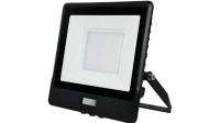 LED Breedstraler met Bewegingssensor, 50W, 3000K, IP65, Zwart