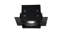 LED Inbouw Trimless Downlight, 1x10W, 2700K, Zwart, Fase Dimbaar