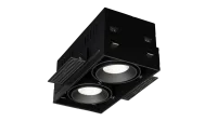 LED Inbouw Trimless Downlight, 2x10W, 2700K, Zwart, Fase Dimbaar